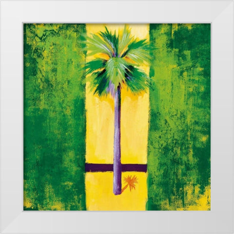 Neon Palm III White Modern Wood Framed Art Print by Jardine, Liz