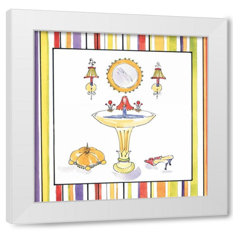 Striped Bath II White Modern Wood Framed Art Print by Jardine, Liz