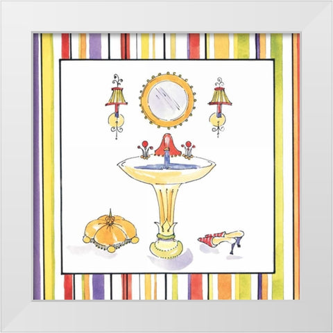 Striped Bath II White Modern Wood Framed Art Print by Jardine, Liz
