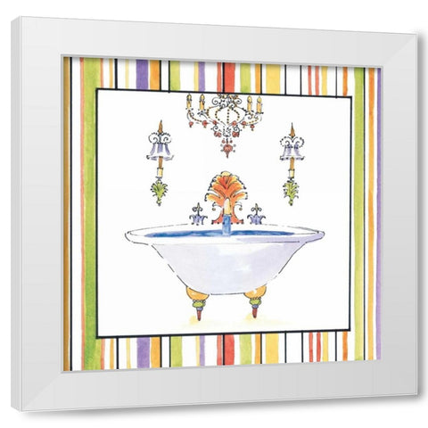 Striped Bath III White Modern Wood Framed Art Print by Jardine, Liz