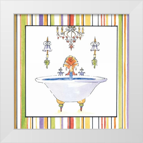 Striped Bath III White Modern Wood Framed Art Print by Jardine, Liz