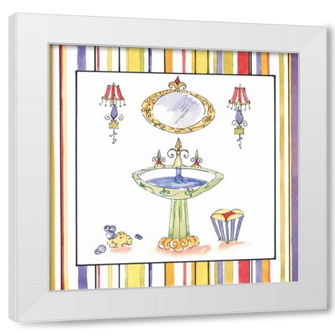 Striped Bath IV White Modern Wood Framed Art Print by Jardine, Liz