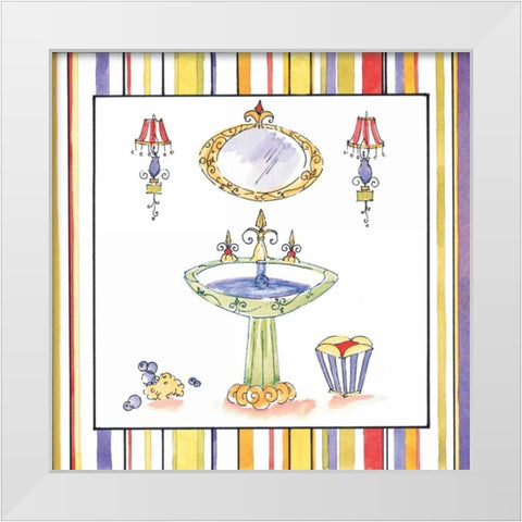 Striped Bath IV White Modern Wood Framed Art Print by Jardine, Liz