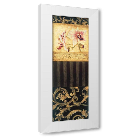 Orchid Brocade I White Modern Wood Framed Art Print by Jardine, Liz