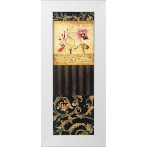 Orchid Brocade I White Modern Wood Framed Art Print by Jardine, Liz