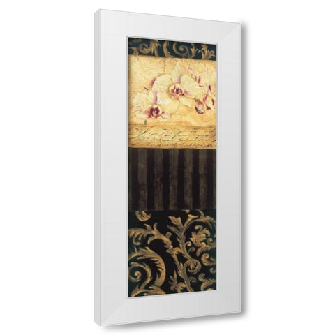 Orchid Brocade II White Modern Wood Framed Art Print by Jardine, Liz