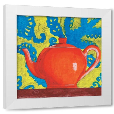 Tempest in a Teapot II White Modern Wood Framed Art Print by Jardine, Liz