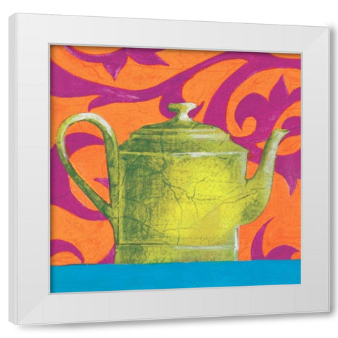Tempest in a Teapot III White Modern Wood Framed Art Print by Jardine, Liz