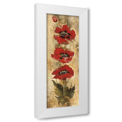 Strand of Poppies I White Modern Wood Framed Art Print by Jardine, Liz
