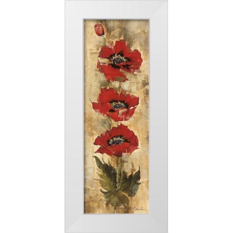 Strand of Poppies I White Modern Wood Framed Art Print by Jardine, Liz