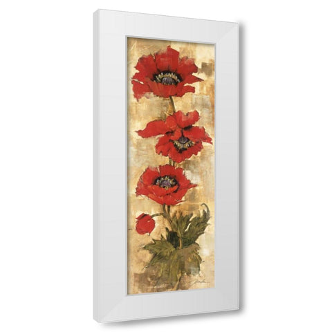 Strand of Poppies II White Modern Wood Framed Art Print by Jardine, Liz