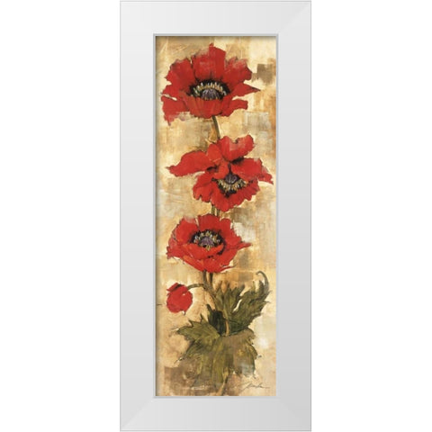 Strand of Poppies II White Modern Wood Framed Art Print by Jardine, Liz