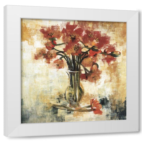 Symphony of Poppies White Modern Wood Framed Art Print by Jardine, Liz