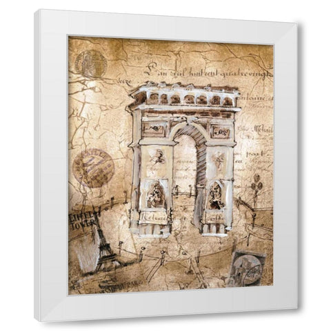 Arc De Triomphe White Modern Wood Framed Art Print by Jardine, Liz