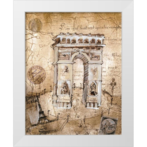 Arc De Triomphe White Modern Wood Framed Art Print by Jardine, Liz