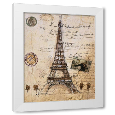 La Tour Eiffel White Modern Wood Framed Art Print by Jardine, Liz