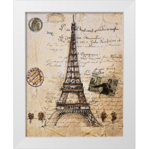 La Tour Eiffel White Modern Wood Framed Art Print by Jardine, Liz