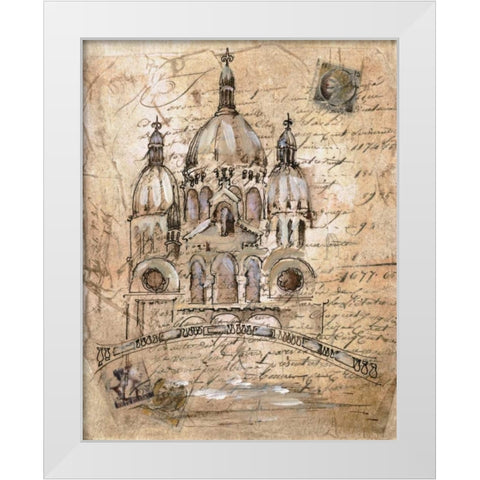 Sacre-Coeur White Modern Wood Framed Art Print by Jardine, Liz