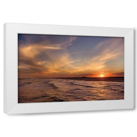 Corpus Christi Sunset White Modern Wood Framed Art Print by Jones, Mike