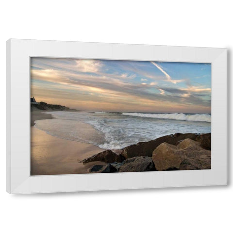 Evening Solitude White Modern Wood Framed Art Print by Jones, Mike