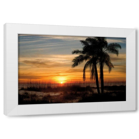 Ana Maria Sunset White Modern Wood Framed Art Print by Jones, Mike