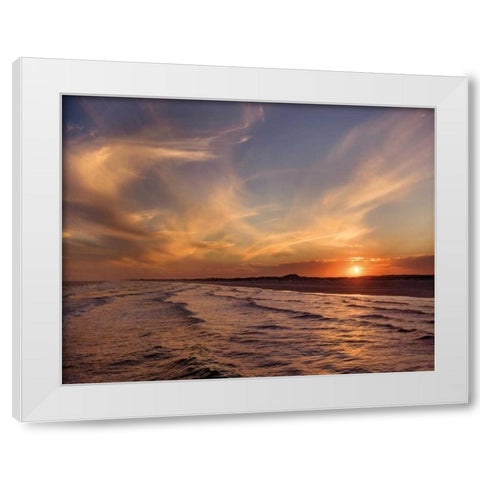 Corpus Christi Sunset White Modern Wood Framed Art Print by Jones, Mike
