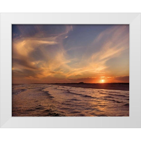 Corpus Christi Sunset White Modern Wood Framed Art Print by Jones, Mike