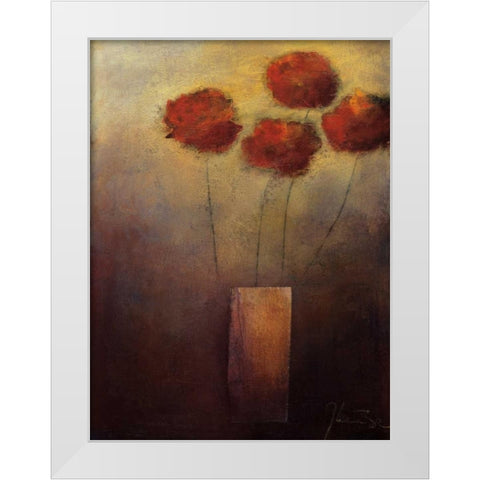 Flowers For Me White Modern Wood Framed Art Print by Kaiser, Jutta