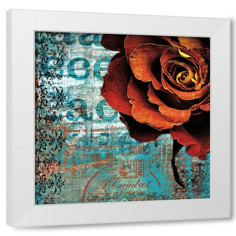 Graffiti Rose White Modern Wood Framed Art Print by Lazar Schuler, Christina