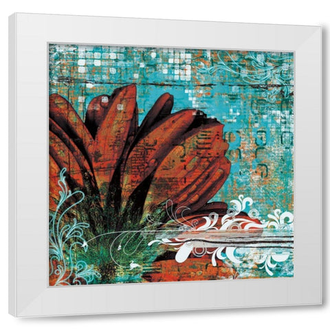 Graffiti Gerbera White Modern Wood Framed Art Print by Lazar Schuler, Christina