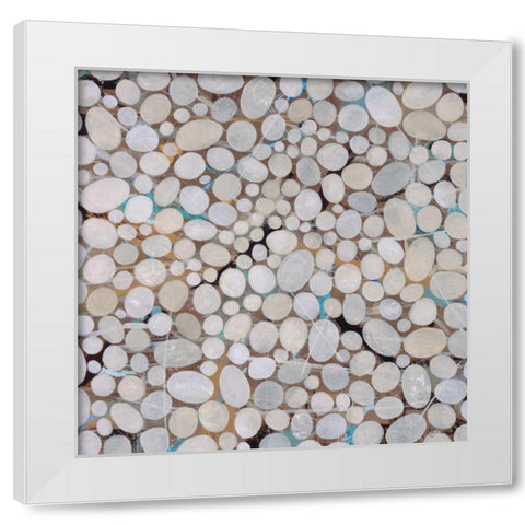 River Pebbles White Modern Wood Framed Art Print by Lawrence, Isabel