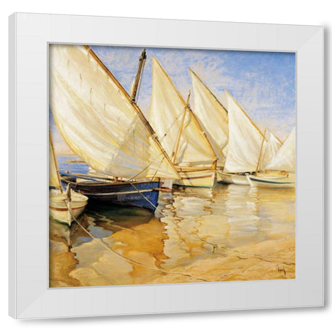 White Sails I White Modern Wood Framed Art Print by Laporta, Jaume