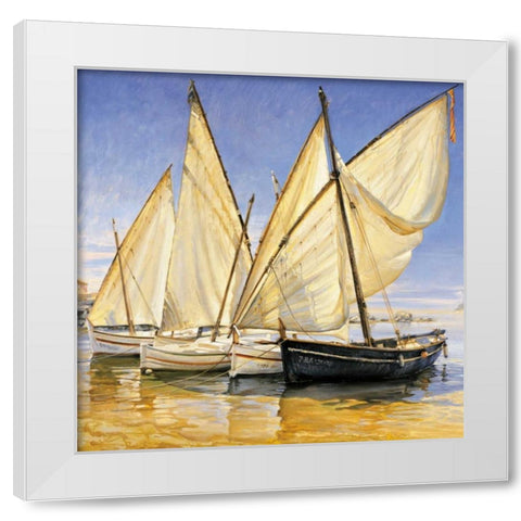White Sails II White Modern Wood Framed Art Print by Laporta, Jaume