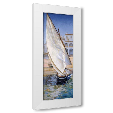 East Wind White Modern Wood Framed Art Print by Laporta, Jaume
