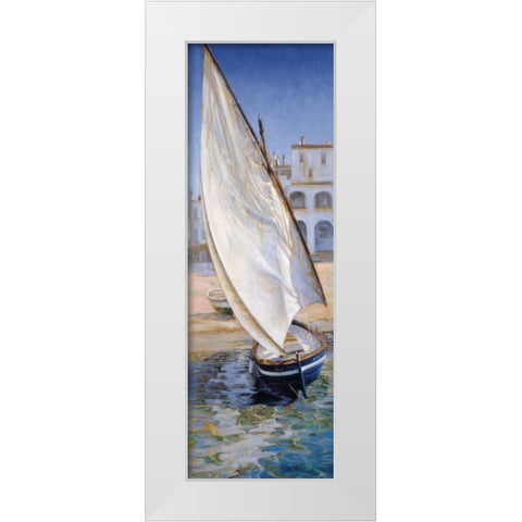 East Wind White Modern Wood Framed Art Print by Laporta, Jaume