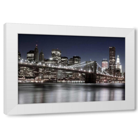 Manhattan Reflections White Modern Wood Framed Art Print by Llovet, Jorge