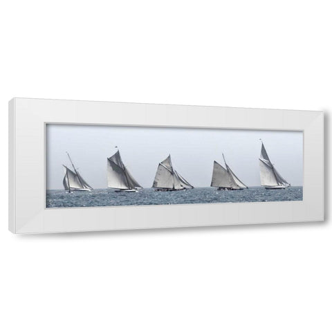 First Five White Modern Wood Framed Art Print by Llovet, Jorge