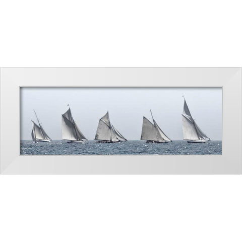 First Five White Modern Wood Framed Art Print by Llovet, Jorge