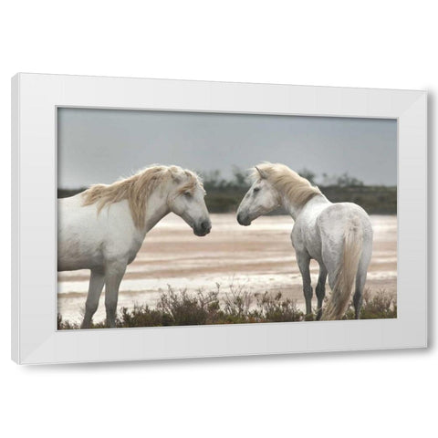 Friendship White Modern Wood Framed Art Print by Llovet, Jorge