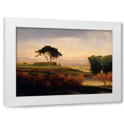 Distant Valley White Modern Wood Framed Art Print by Lovelace, Kent