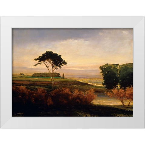 Distant Valley White Modern Wood Framed Art Print by Lovelace, Kent