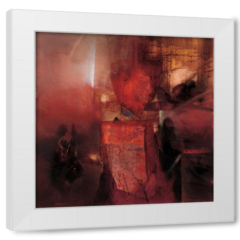 Burning Heart White Modern Wood Framed Art Print by Minestrini, Fausto
