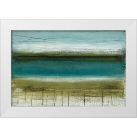 Shoreline Horizons White Modern Wood Framed Art Print by McAlpine, Heather