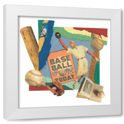 Safe Hit White Modern Wood Framed Art Print by Markell, Melissa