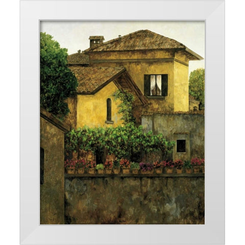 Golden Villa White Modern Wood Framed Art Print by Masdeu, Montserrat