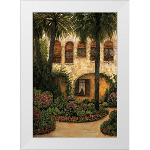 Patio Gerona White Modern Wood Framed Art Print by Masdeu, Montserrat