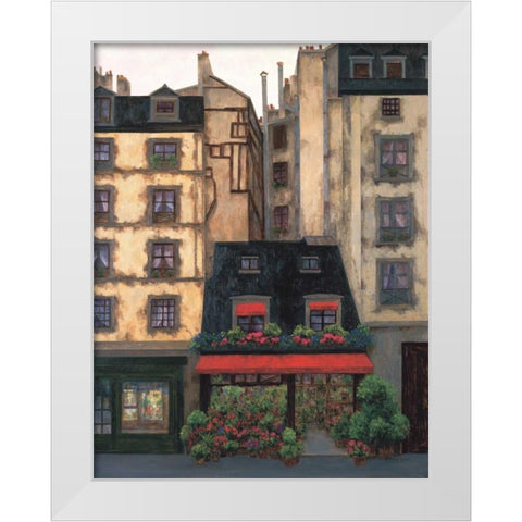 Flowers on the Boulevard I White Modern Wood Framed Art Print by Masdeu, Montserrat