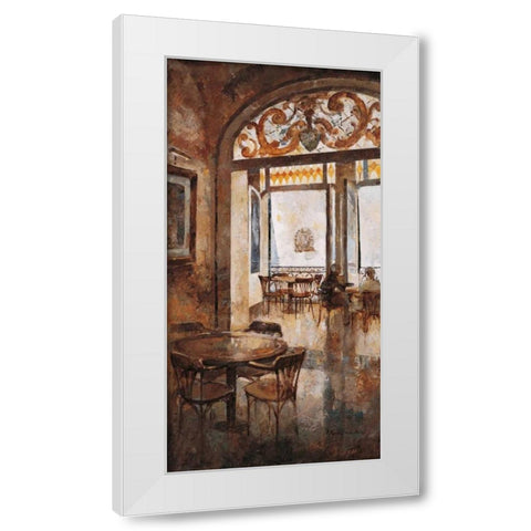 Grand Cafe Cappuccino I White Modern Wood Framed Art Print by Martin, Noemi