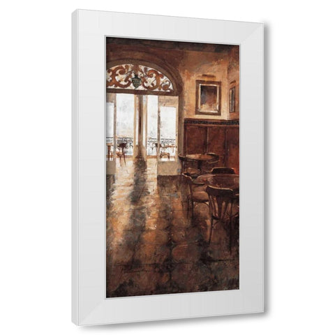 Grand Cafe Cappuccino II White Modern Wood Framed Art Print by Martin, Noemi