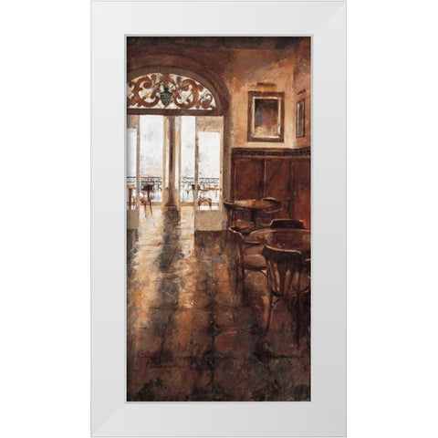 Grand Cafe Cappuccino II White Modern Wood Framed Art Print by Martin, Noemi